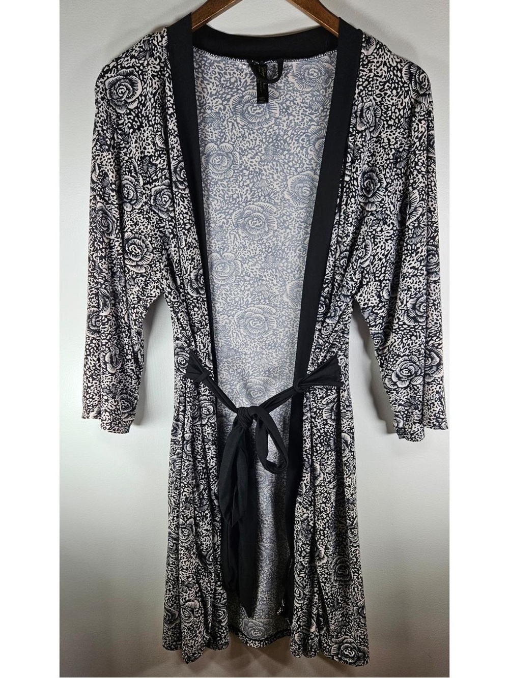 Marilyn Monroe Black & White Rose Print Duster, Robe or Sexy Nighttime wear
